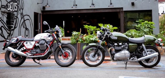 2013 Moto Guzzi V7 Racer vs 2013 Triumph Thruxton