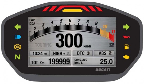 2014 Ducati Monster 1200 Instrument Display