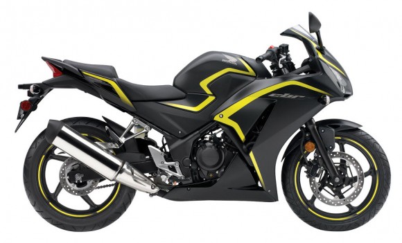 2015 Honda CBR300R USA-Specs Matte Black Metallic with Yellow Striping