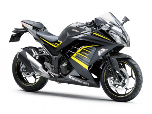 2015 Kawasaki Ninja 250 Metallic Moondust Gray Ebony with Yellow Stripe