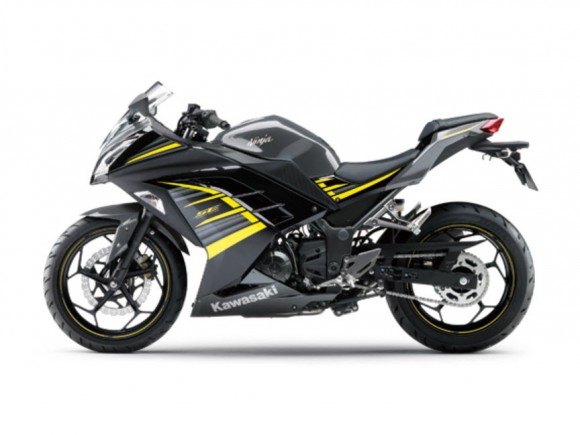2015 Kawasaki Ninja 250 Metallic Moondust Gray Ebony with Yellow Stripe_1