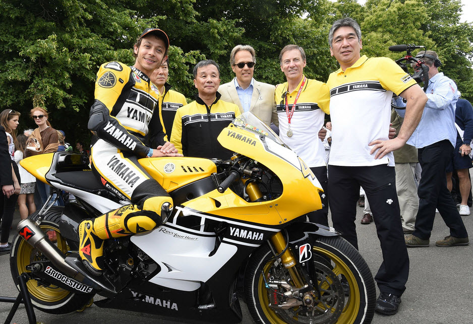 Rossi Attends the 2015 Goodwood Festival of Speed with Yellow-Black Yamaha YZR M1