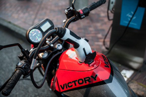 2016 Victory Empulse TT All-Electric Motorcycle Charging