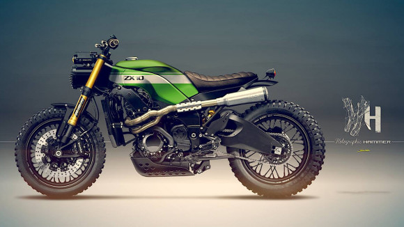 Stunning Kawasaki Ninja ZX-10R Scrambler by Holographic Hammer