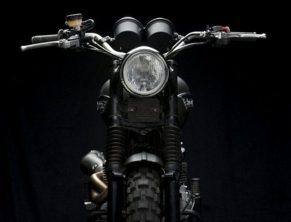 Triumph Scrambler Jurassic World Motorcycle Matte Green Headlight